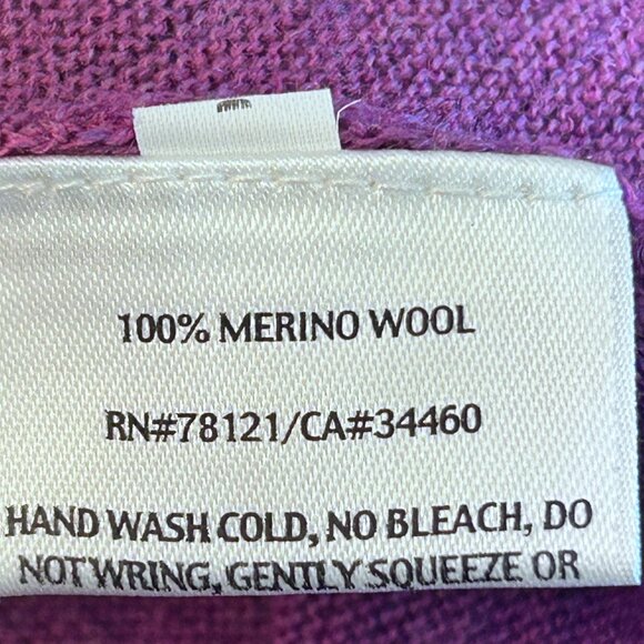 Eileen Fisher Open Front Cardigan Women's Size XL 100% Merino Wool | Purple - Picture 7 of 8